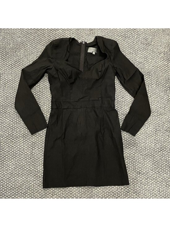 Anthropologie Dresses & Skirts - Anthropologie Black Long Sleeve Zip Front Sheath Dress Womens Size 12 - B9
